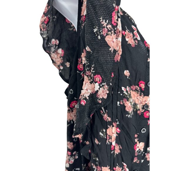 Torrid Womens Floral Ruffle Sleeveless Button-Down Blouse Size 2X - Picture 3 of 8